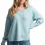 SUPERDRY Oversized V Neck Jumper /light sky blue marl