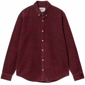 CARHARTT WIP Madison Cord Ls Shirt /malbec noir